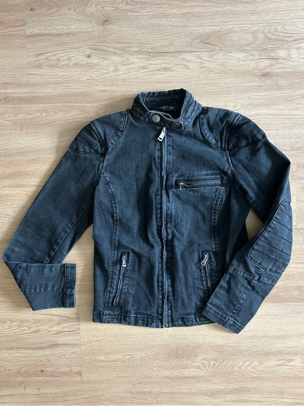 Ralph Lauren Black Denim Biker Jacket